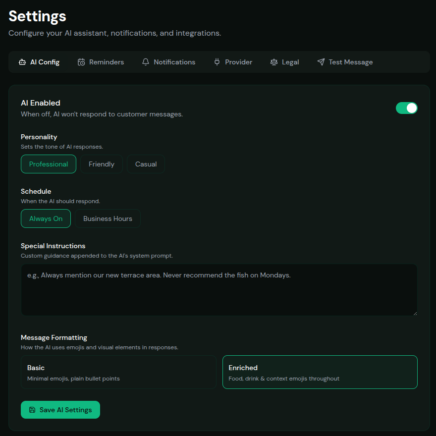 Settings